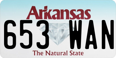 AR license plate 653WAN