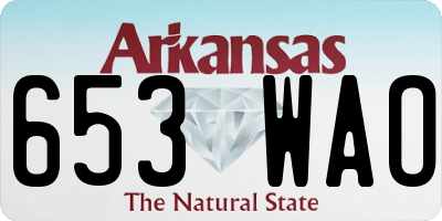 AR license plate 653WAO