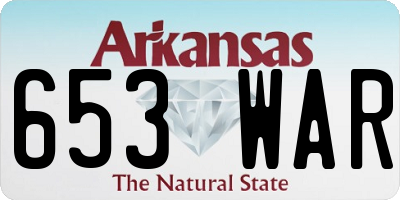 AR license plate 653WAR
