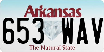 AR license plate 653WAV