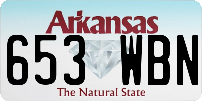 AR license plate 653WBN
