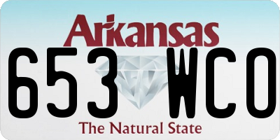 AR license plate 653WCO