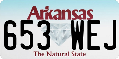 AR license plate 653WEJ
