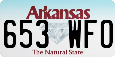 AR license plate 653WFO