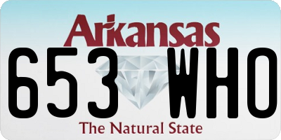 AR license plate 653WHO