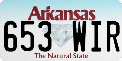 AR license plate 653WIR