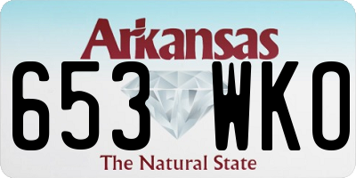 AR license plate 653WKO