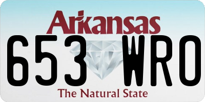 AR license plate 653WRO