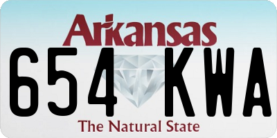 AR license plate 654KWA