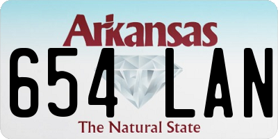 AR license plate 654LAN