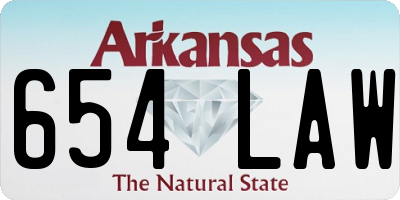 AR license plate 654LAW
