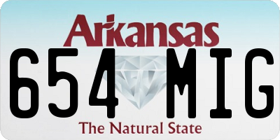 AR license plate 654MIG