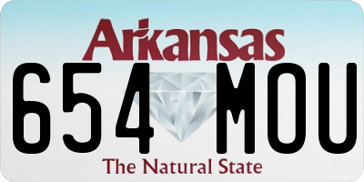 AR license plate 654MOU