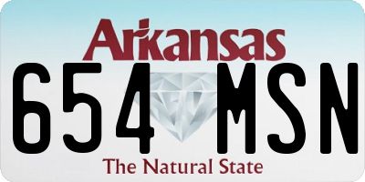 AR license plate 654MSN