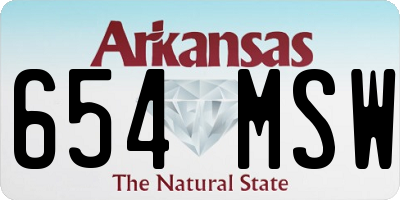 AR license plate 654MSW