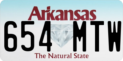 AR license plate 654MTW