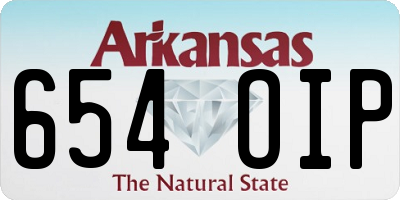 AR license plate 654OIP