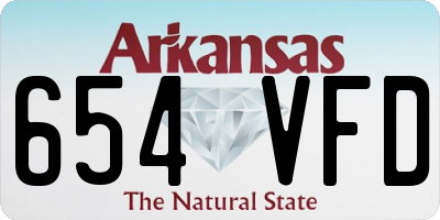AR license plate 654VFD