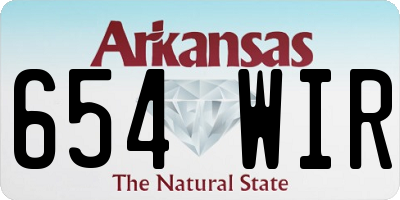 AR license plate 654WIR