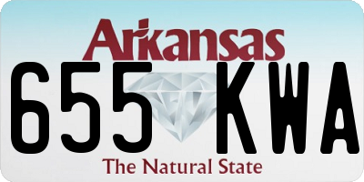 AR license plate 655KWA