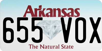 AR license plate 655VOX