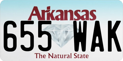 AR license plate 655WAK
