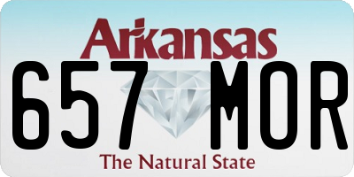 AR license plate 657MOR