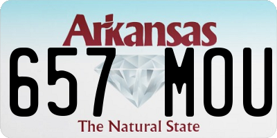 AR license plate 657MOU