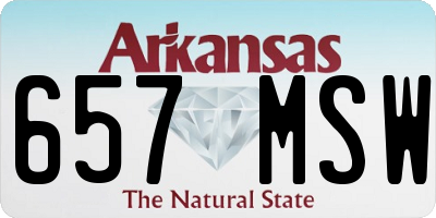 AR license plate 657MSW