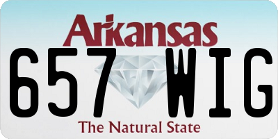 AR license plate 657WIG