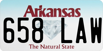 AR license plate 658LAW