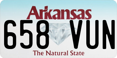 AR license plate 658VUN
