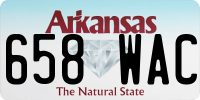AR license plate 658WAC