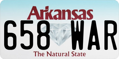 AR license plate 658WAR