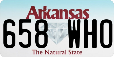 AR license plate 658WHO