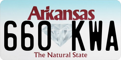 AR license plate 660KWA