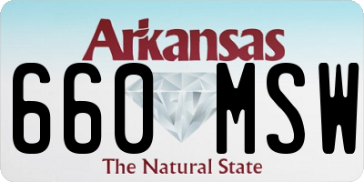 AR license plate 660MSW