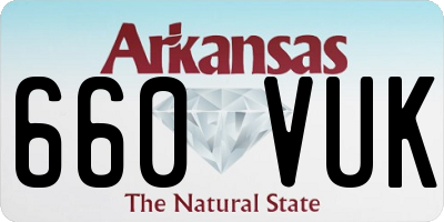 AR license plate 660VUK