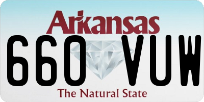 AR license plate 660VUW