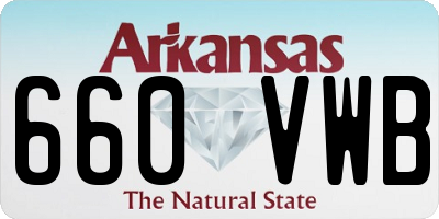 AR license plate 660VWB