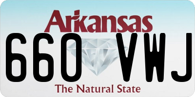 AR license plate 660VWJ