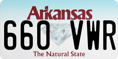 AR license plate 660VWR