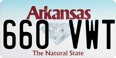 AR license plate 660VWT