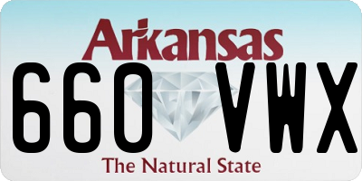 AR license plate 660VWX