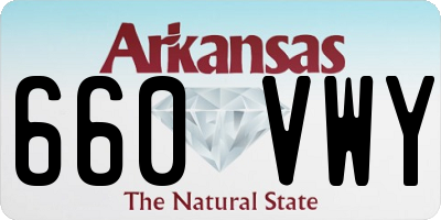AR license plate 660VWY