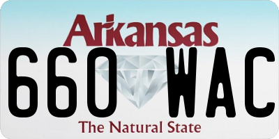 AR license plate 660WAC