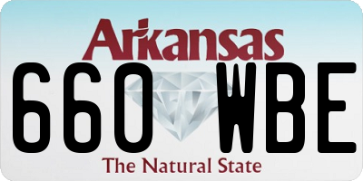 AR license plate 660WBE