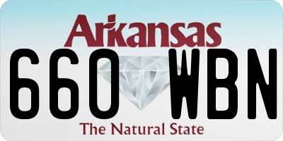 AR license plate 660WBN
