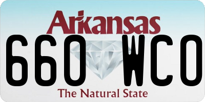 AR license plate 660WCO
