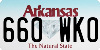 AR license plate 660WKO